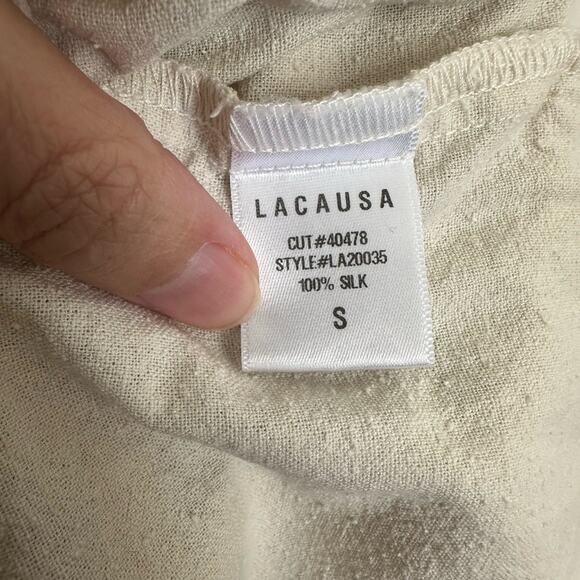 Lacausa Raw Silk Overalls size S Jumpsuit Pants in Cancas Pockets - Picture 6 of 9